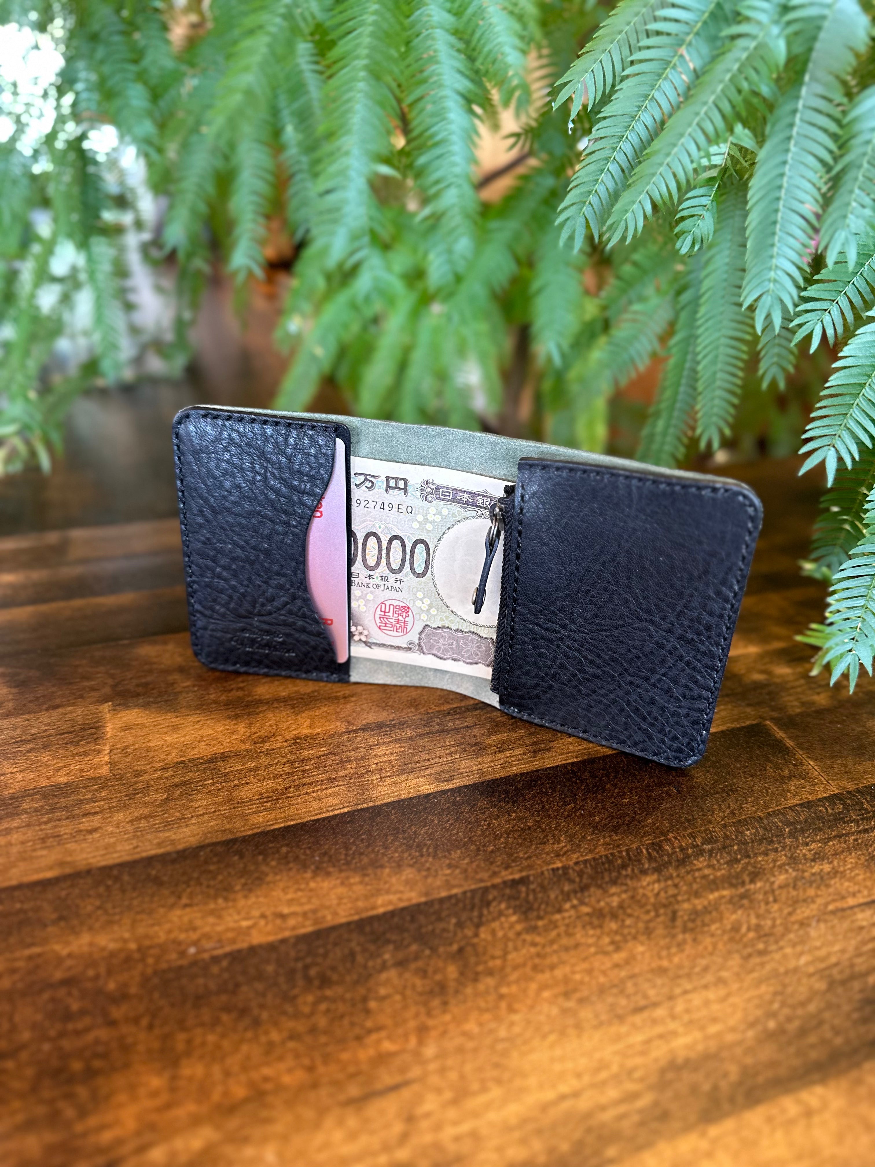 【屋久鹿革】家計管理Wallet(カーキ)