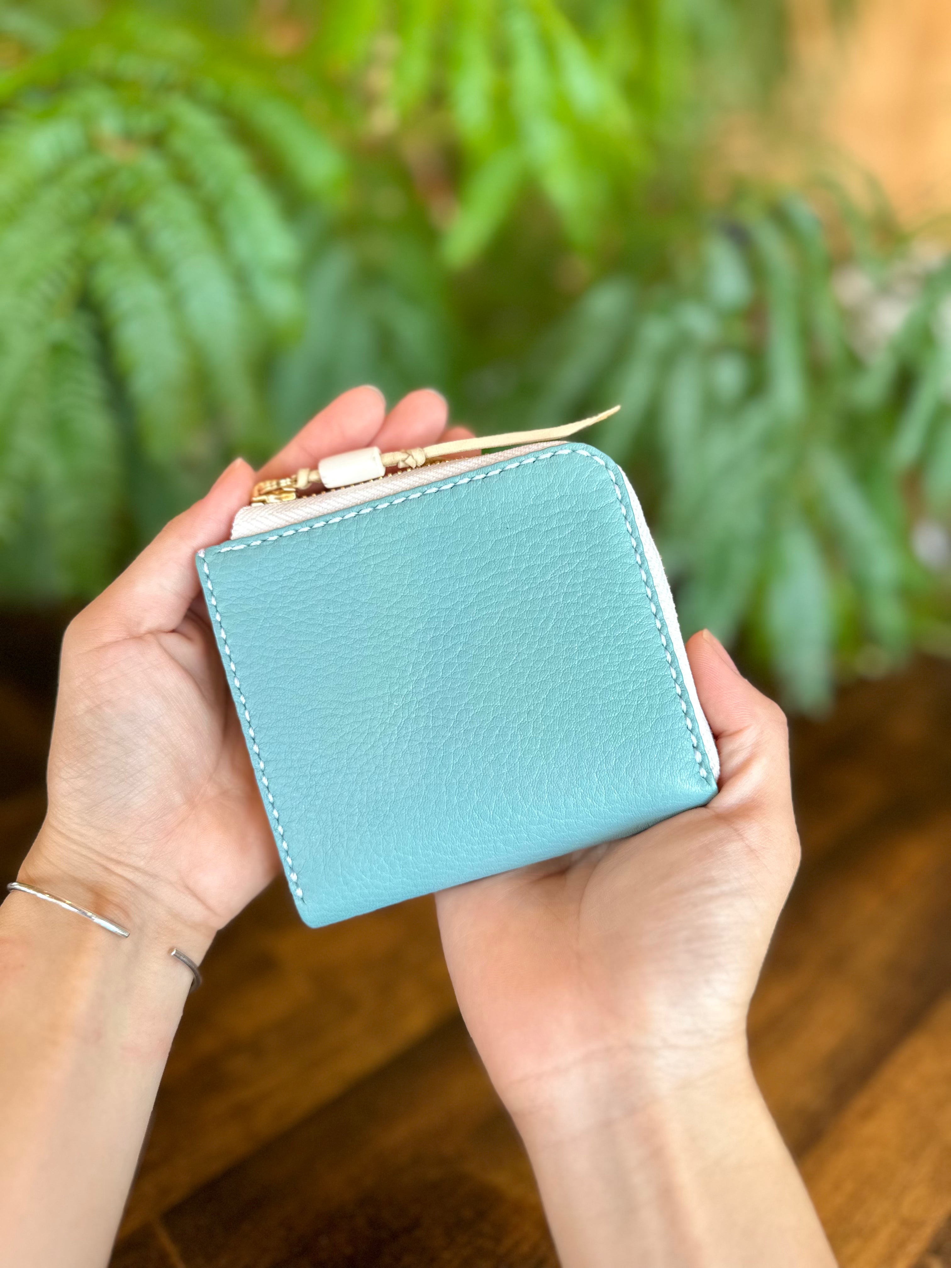 【屋久鹿革】究極の島財布(ターコイズ)