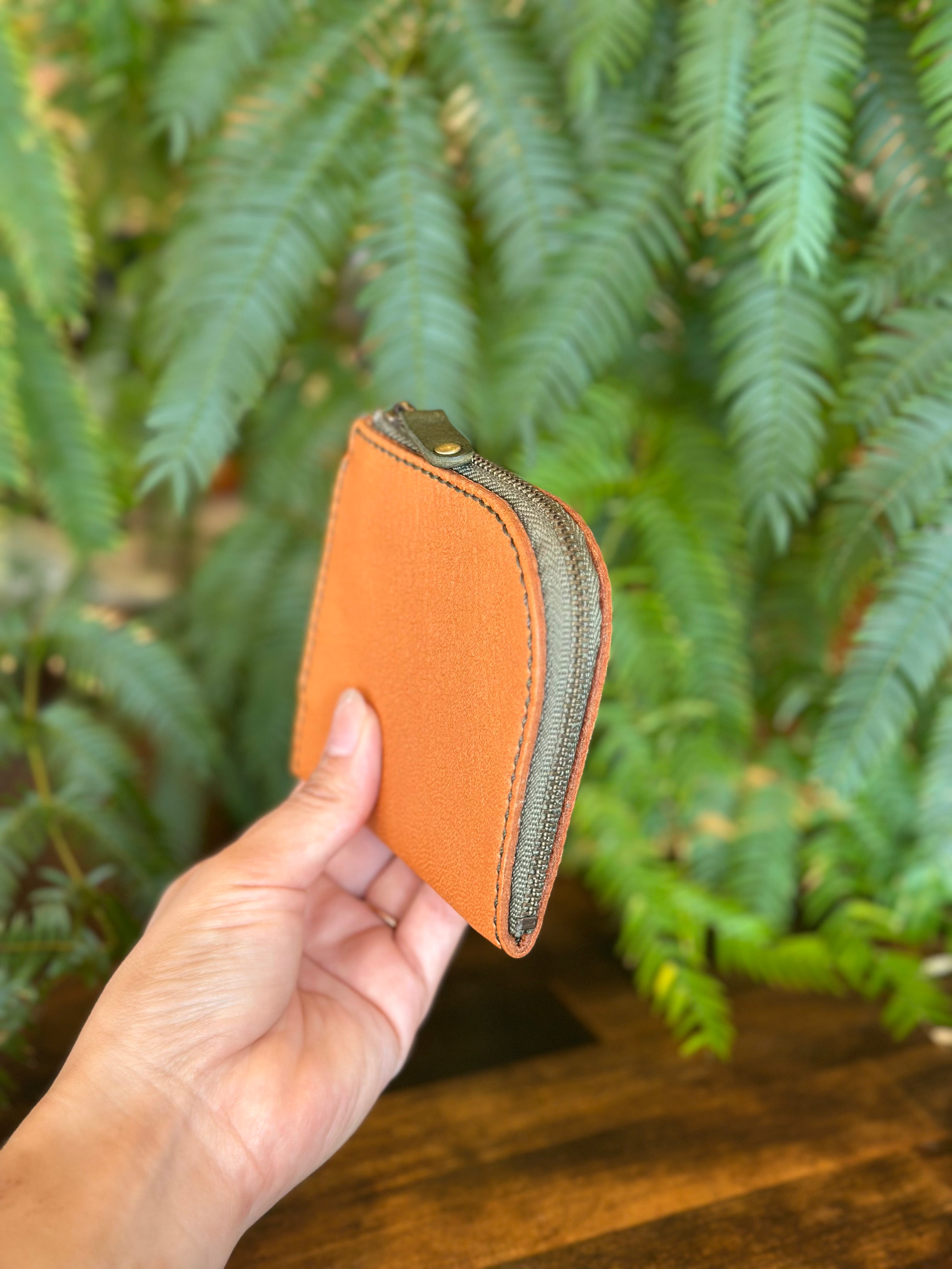 【屋久鹿革】島財布・キャメル