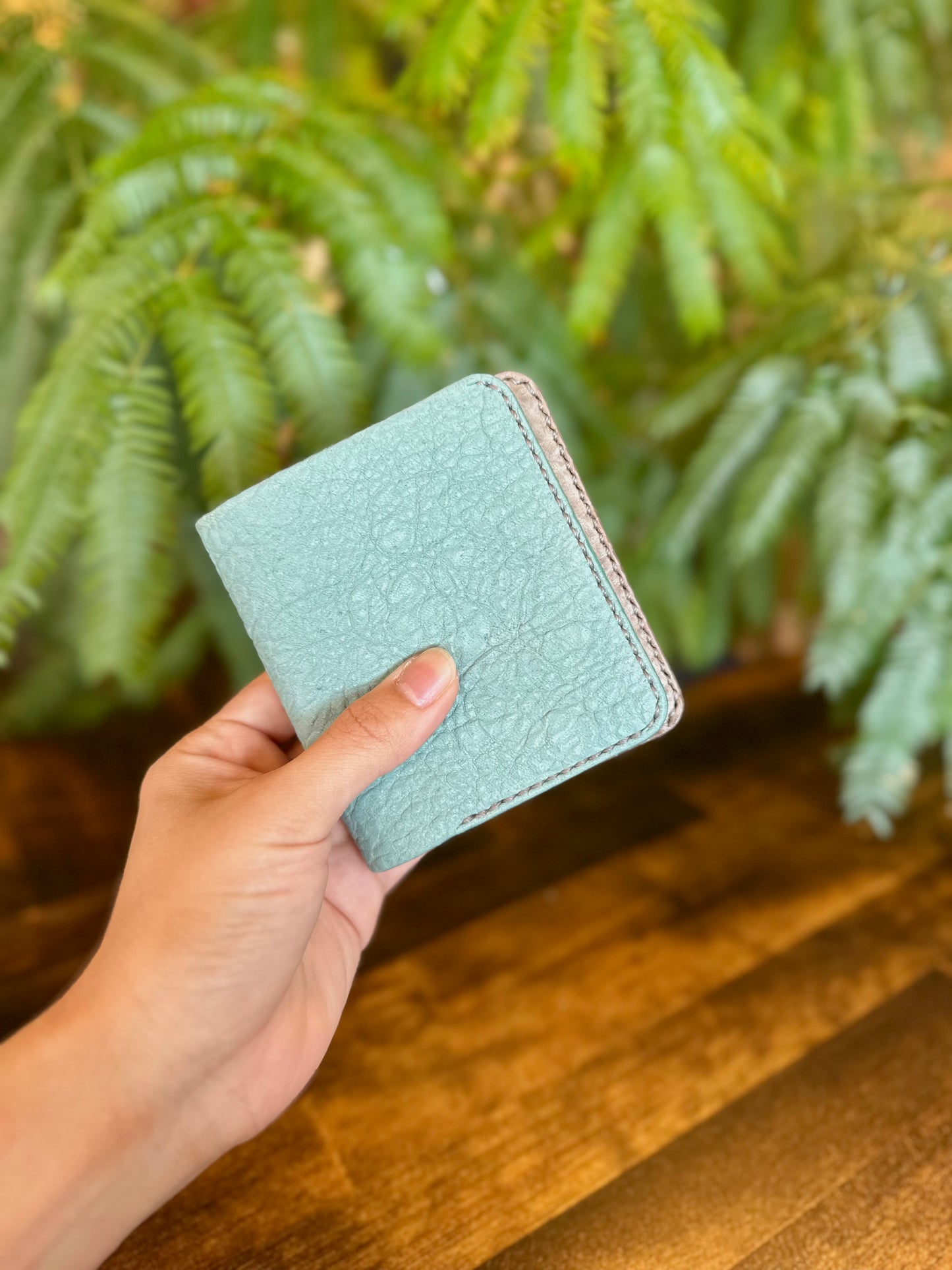 【屋久鹿革】家計管理Wallet（ターコイズ）