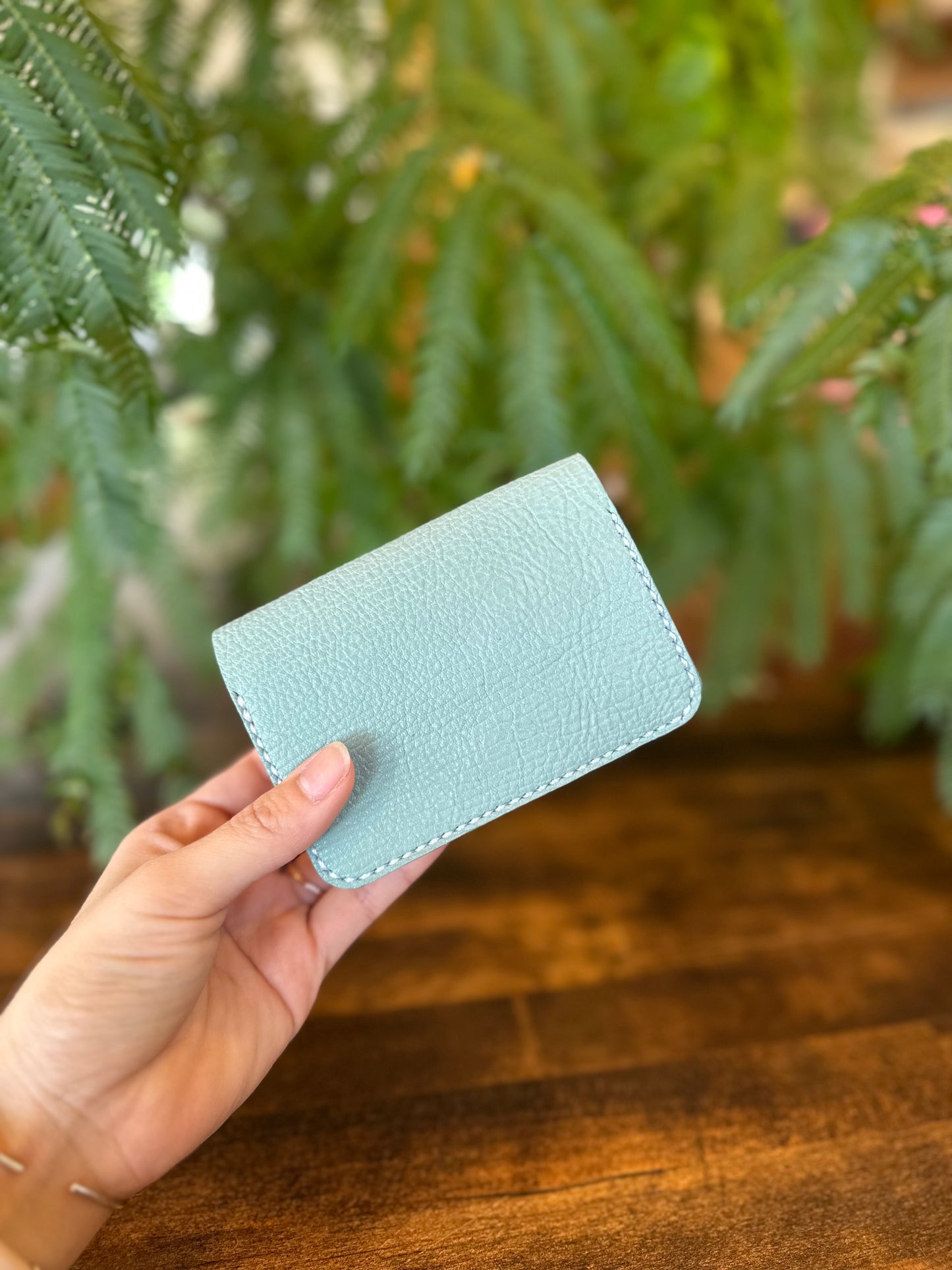 Small wallet (turquoise x light camel)