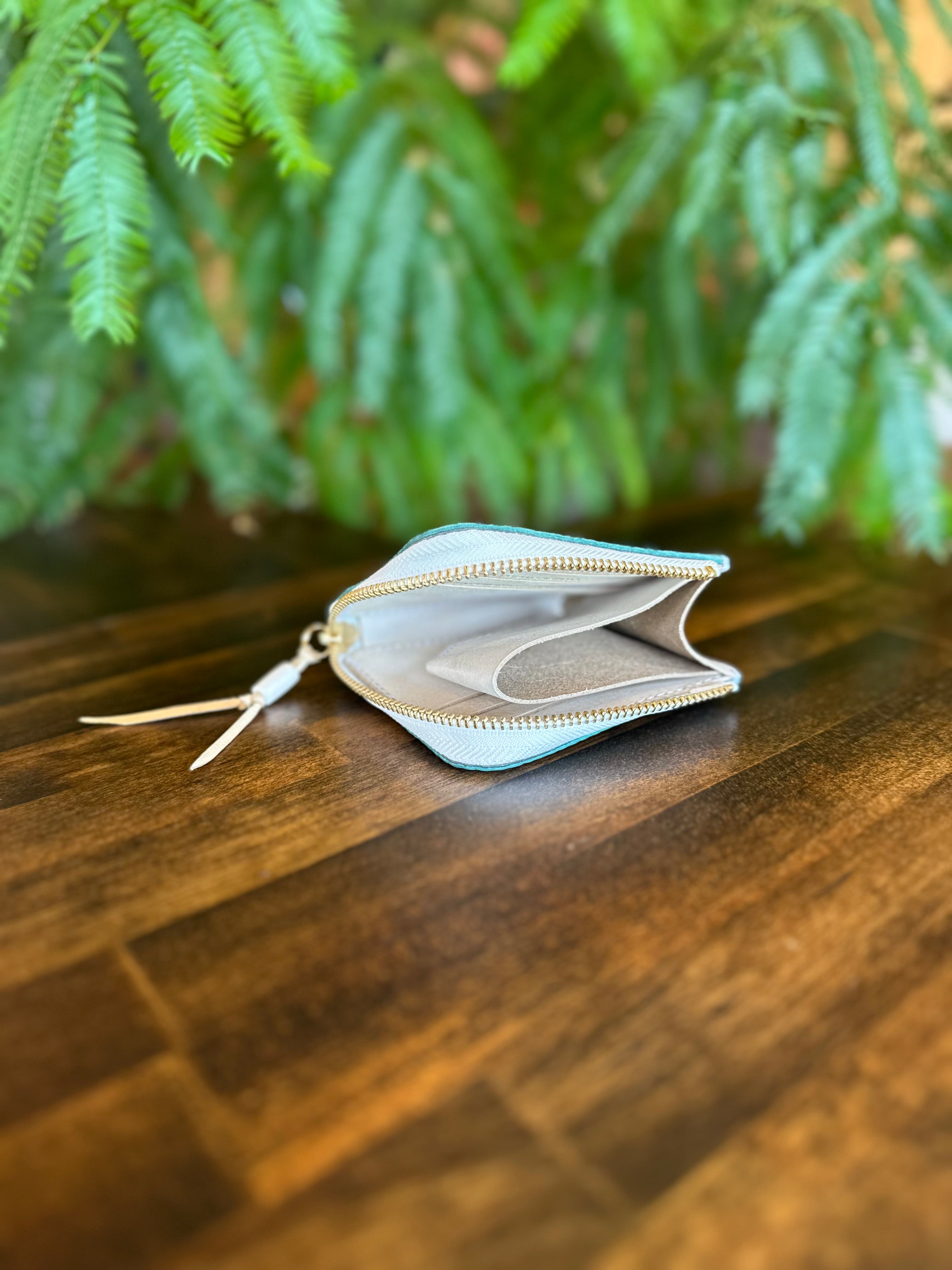 【屋久鹿革】究極の島財布(ターコイズ)