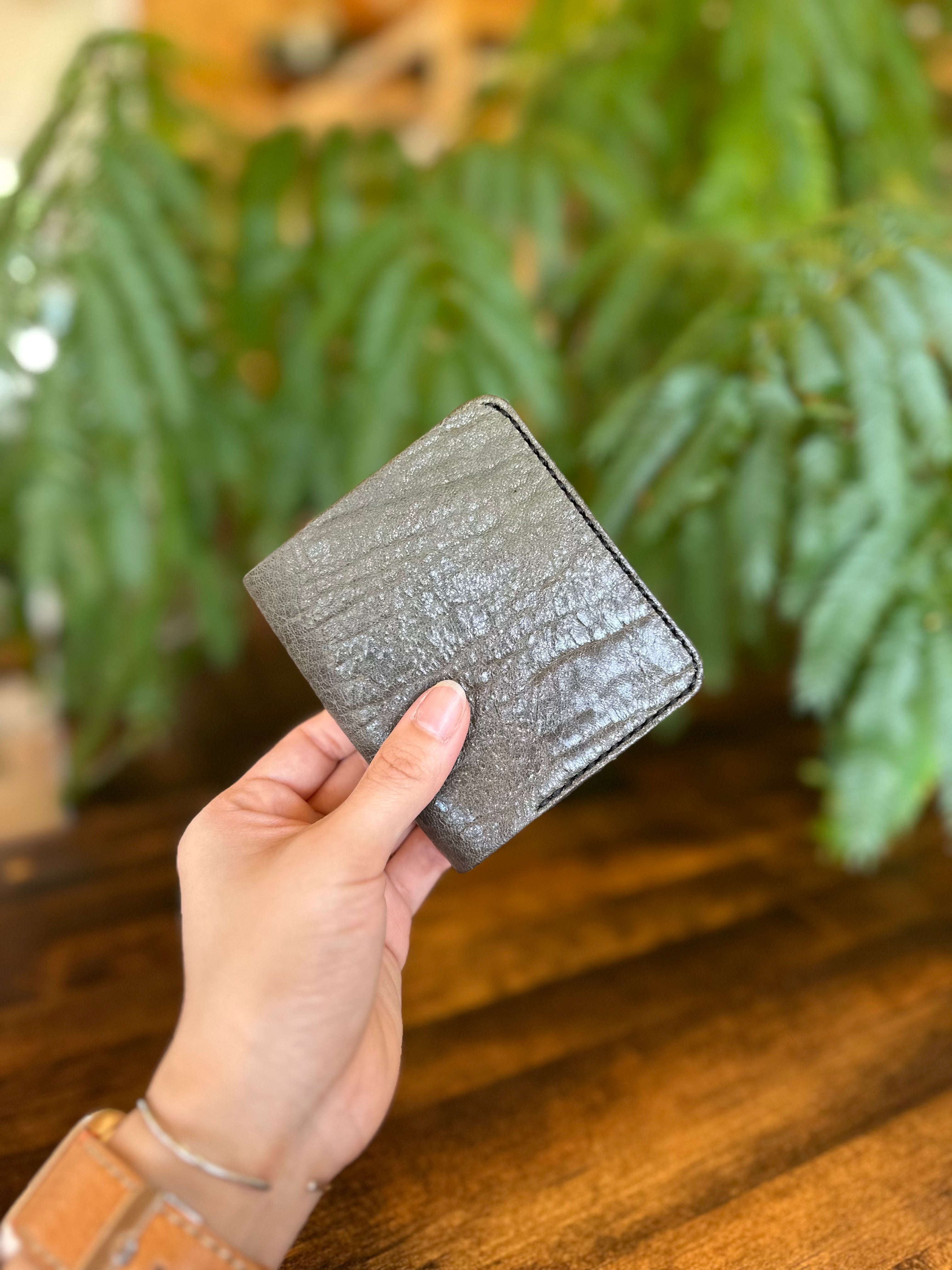 【屋久鹿革】家計管理Wallet(カーキ)