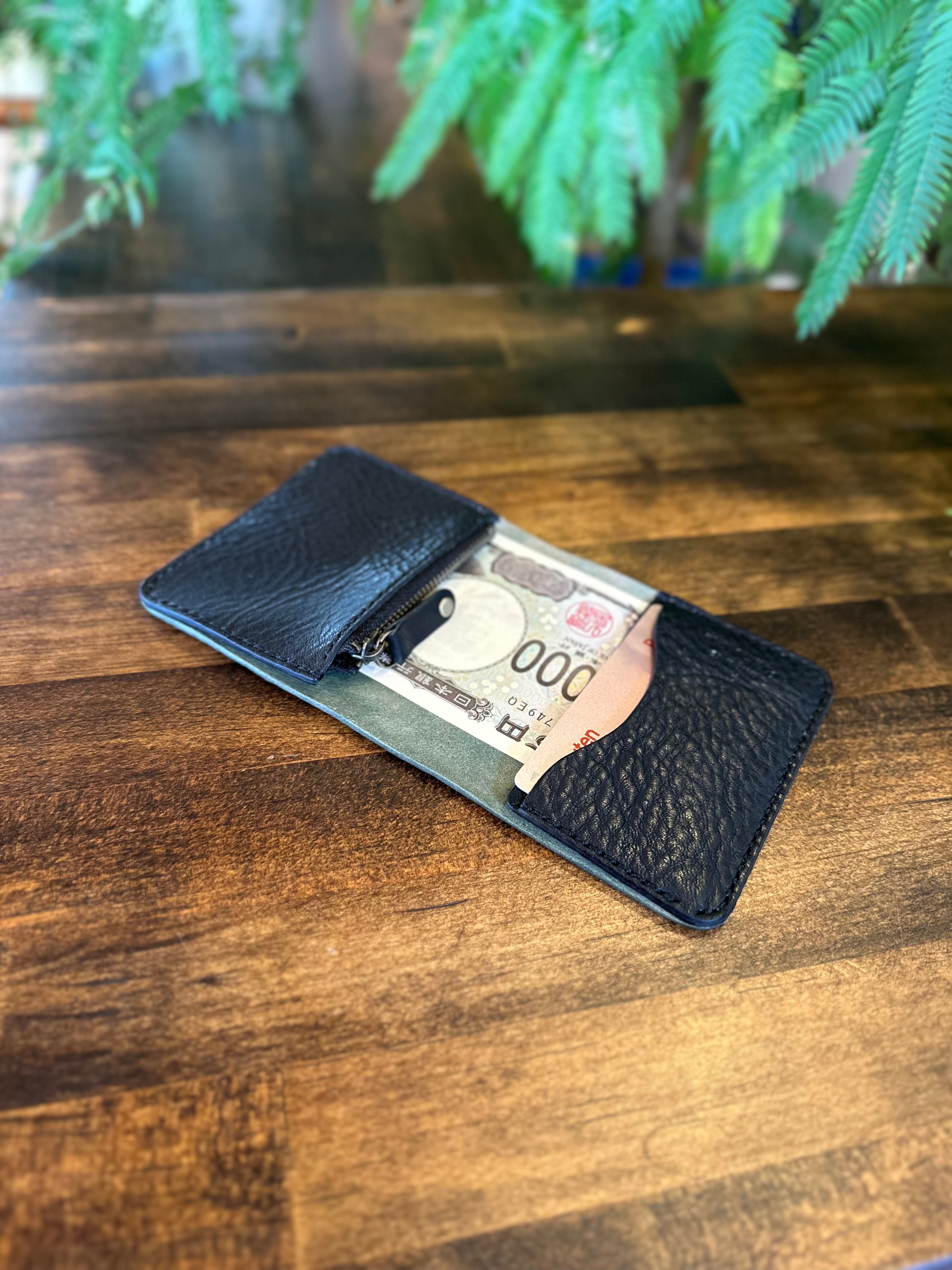 【屋久鹿革】家計管理Wallet(カーキ)