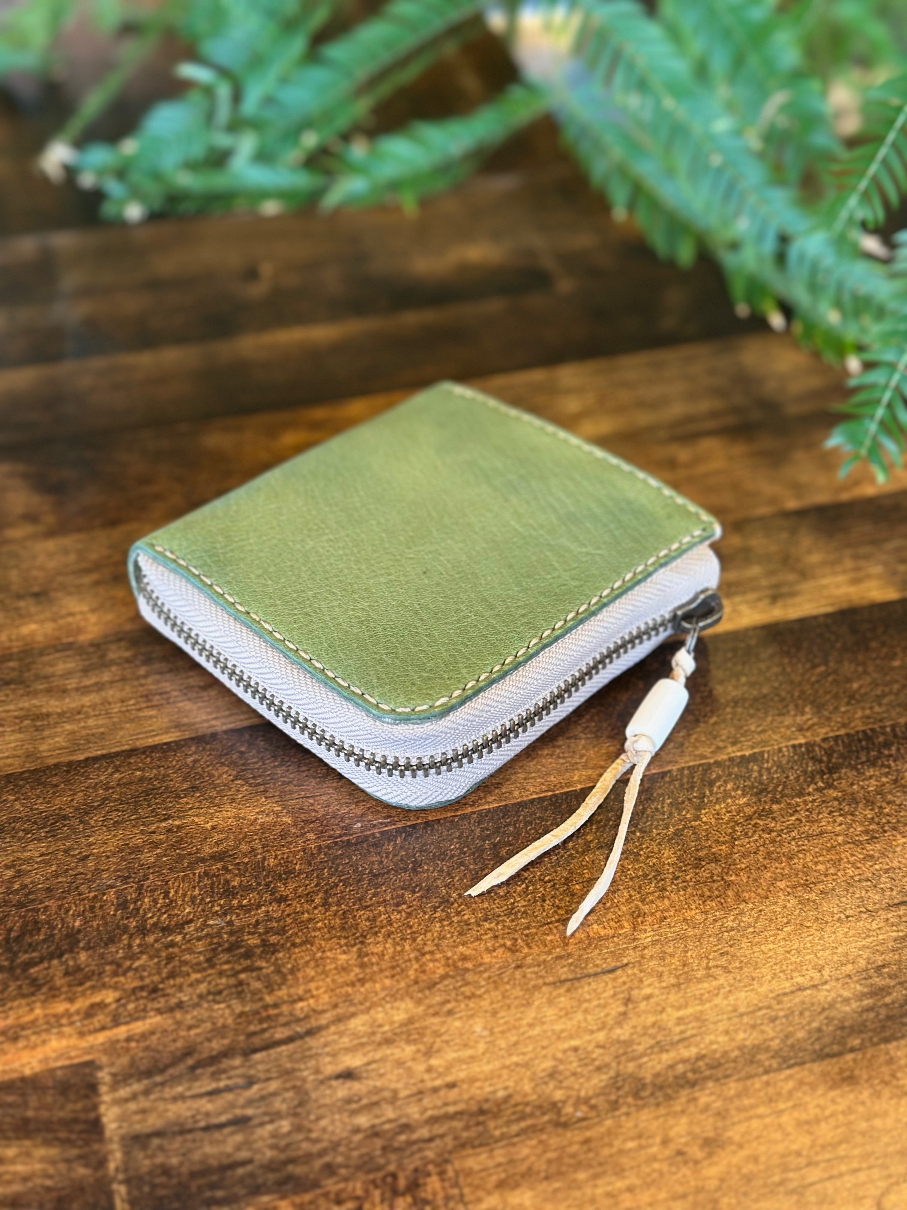 【屋久鹿革】究極の島財布（苔色）