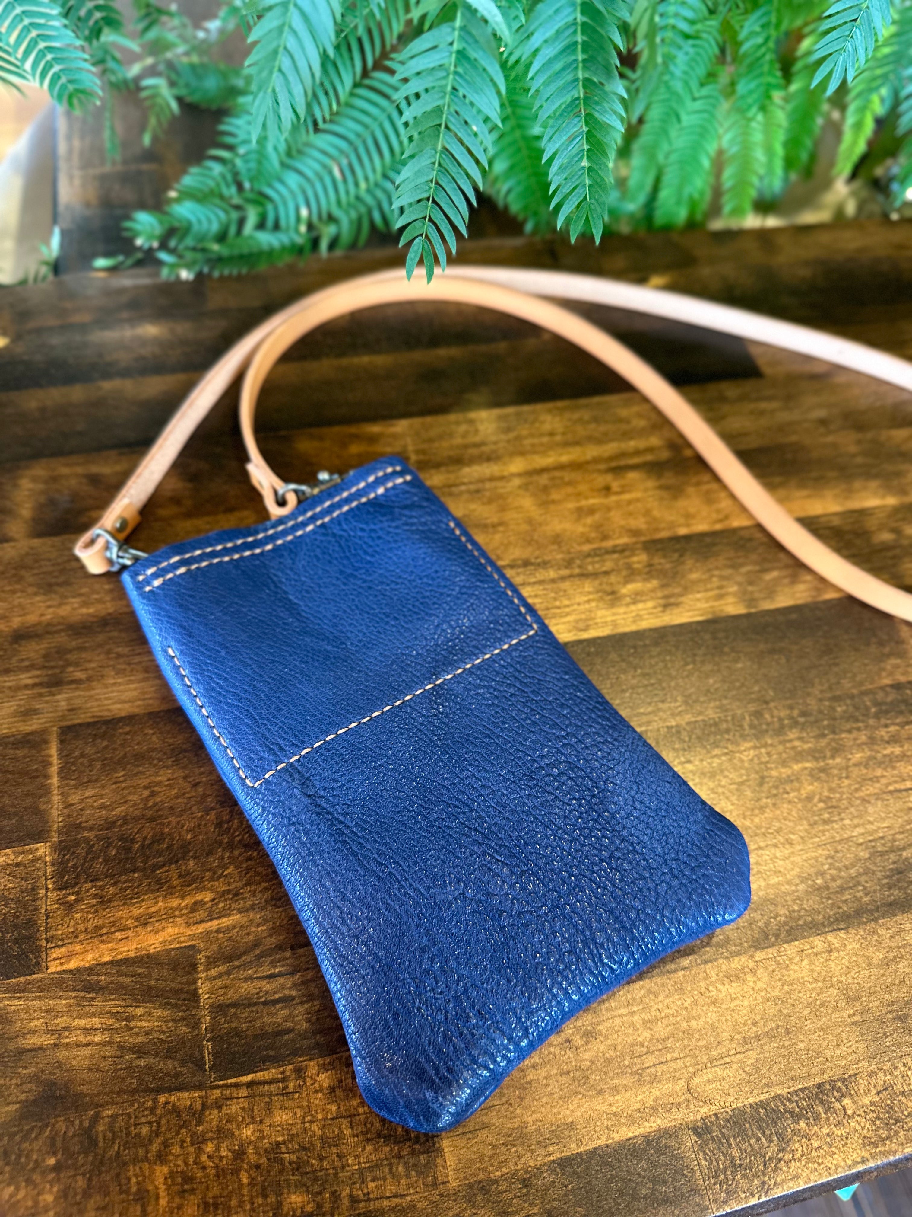 サコッシュ・京鹿革×屋久鹿のツノ（ブルー）