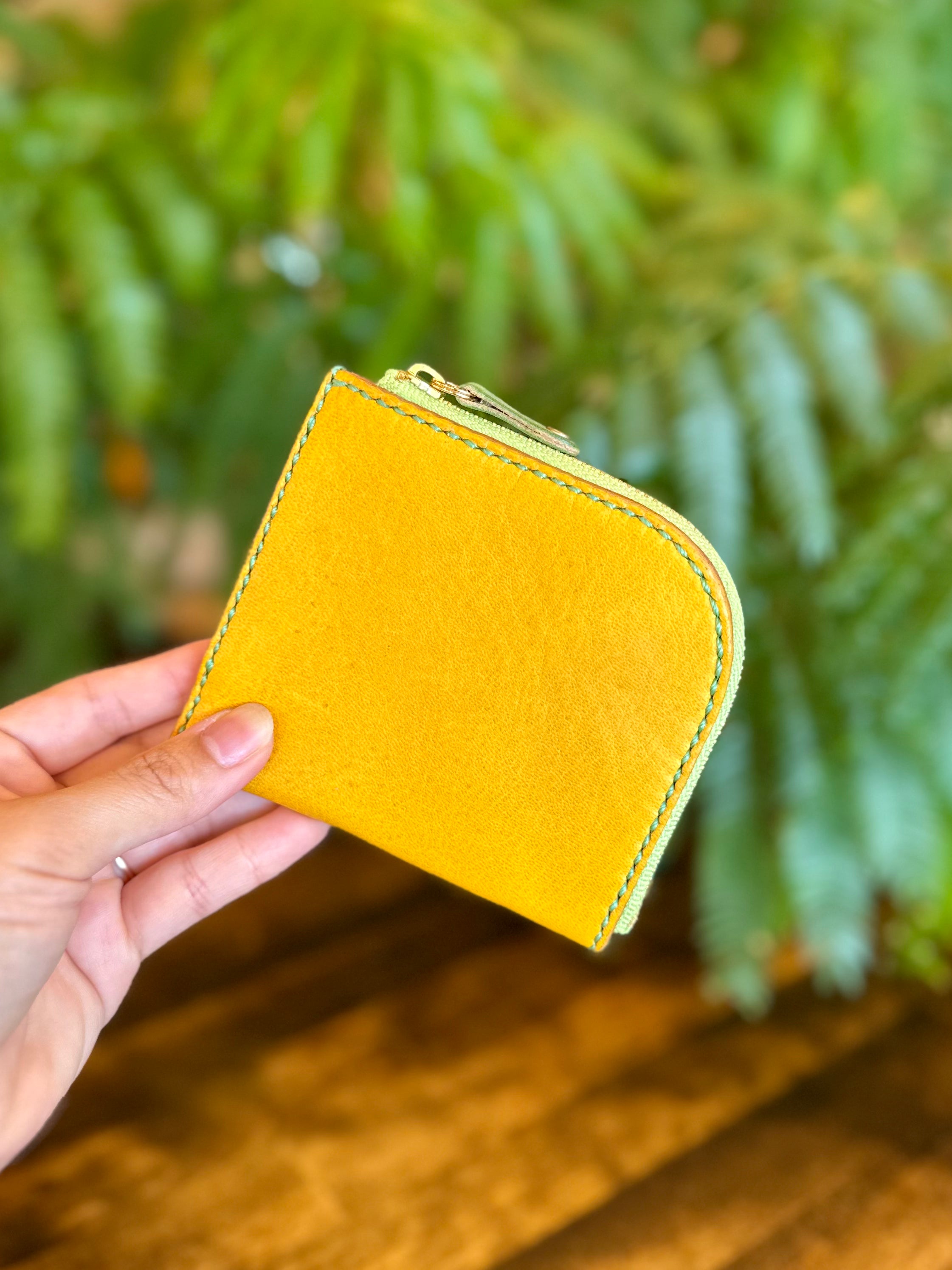 【屋久鹿革】島財布・イエロー