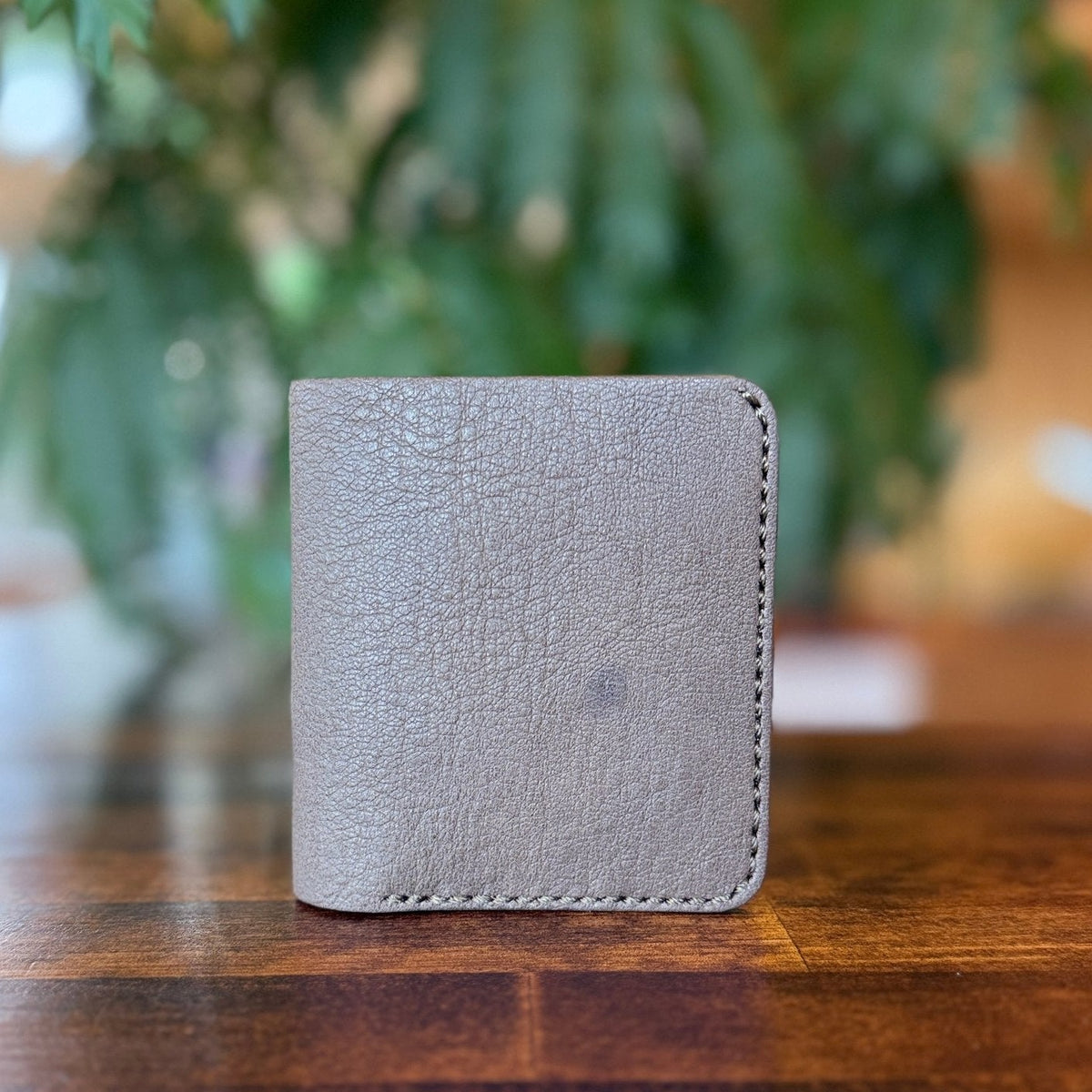 【屋久鹿革】家計管理Wallet／チャコール×ブラック×ダークグリーン