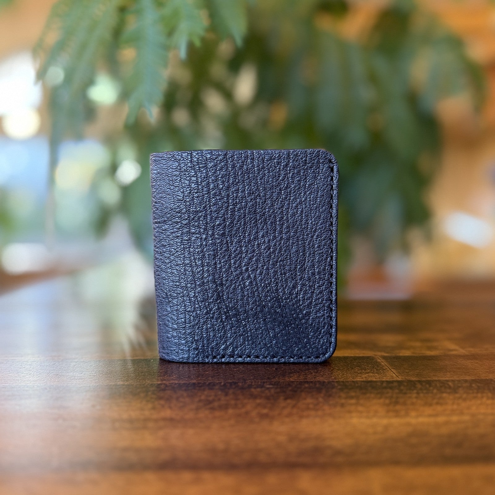 家計管理Wallet ブラック カードポケット1枚×コインポケット 正面