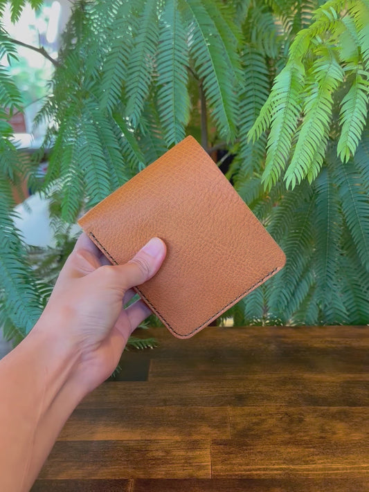 Bi-fold wallet (camel x green x black)