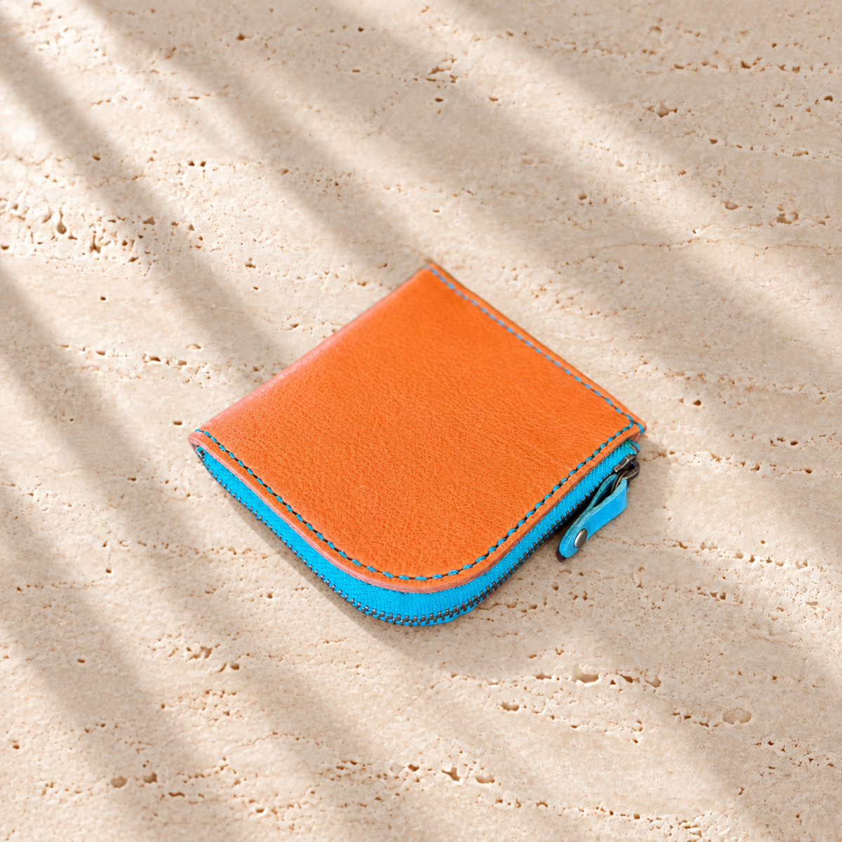 [Yakushika Deer Leather] Island Wallet / Camel