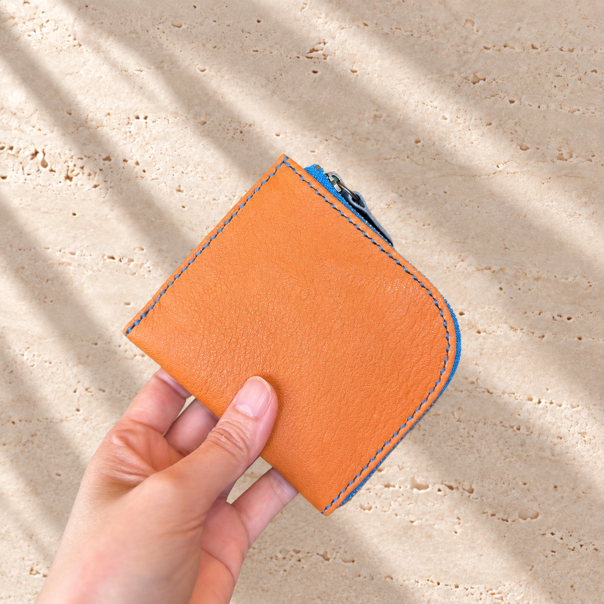 [Yakushika Deer Leather] Island Wallet / Camel
