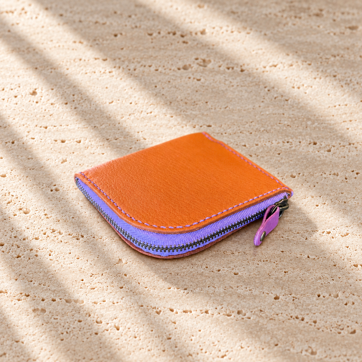 [Yakushika Deer Leather] Island Wallet / Camel