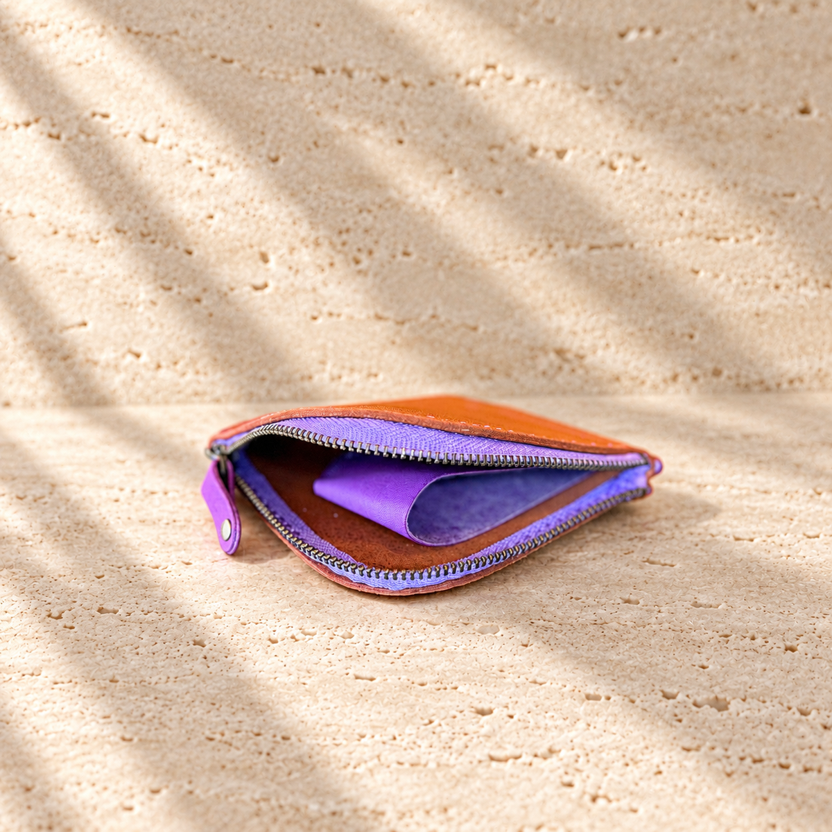 [Yakushika Deer Leather] Island Wallet / Camel
