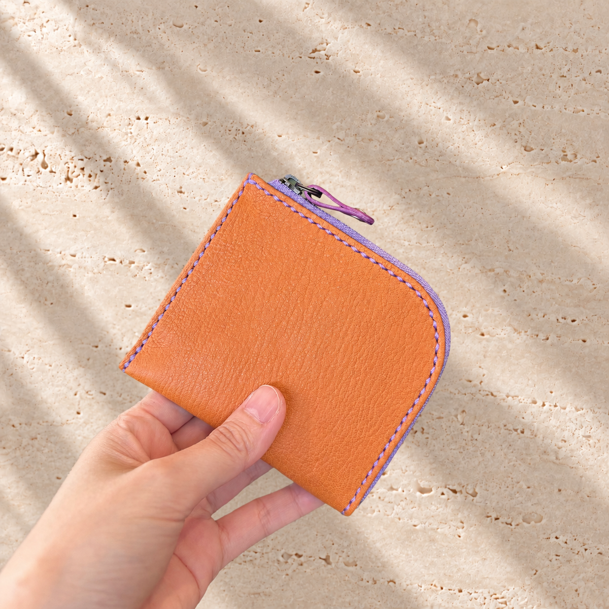 [Yakushika Deer Leather] Island Wallet / Camel