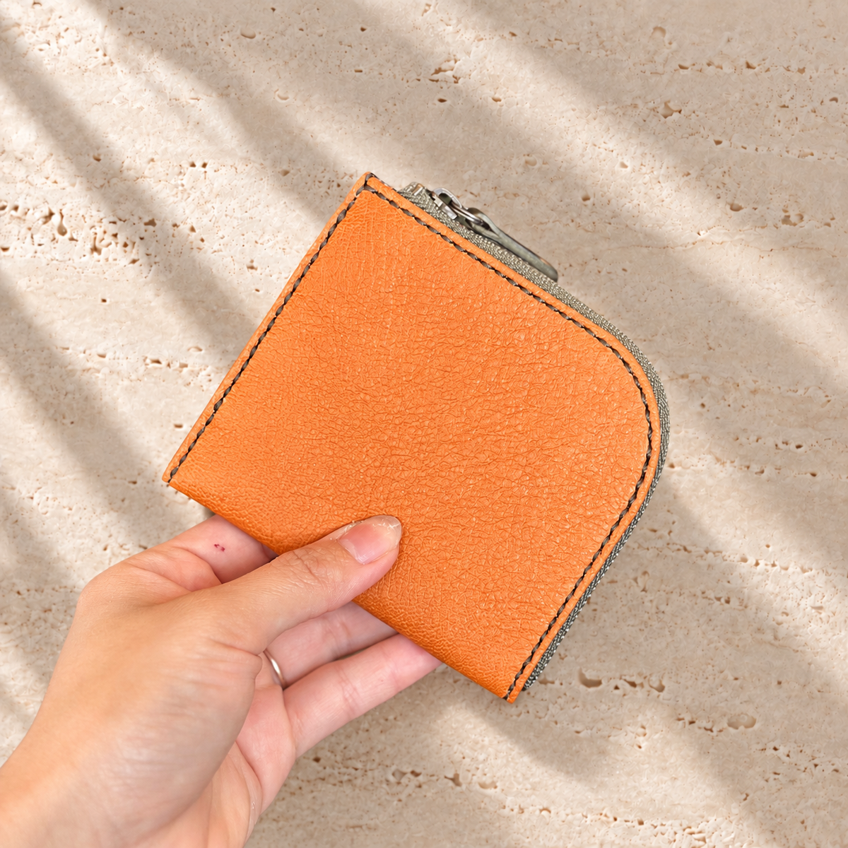 [Yakushika Deer Leather] Island Wallet / Camel