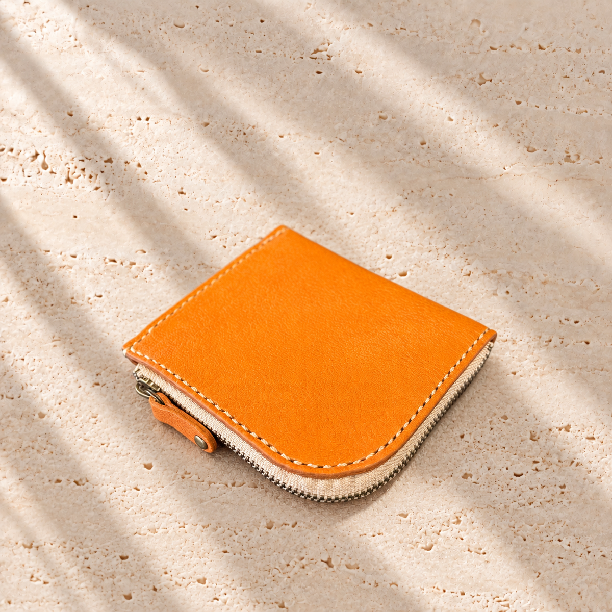 [Yakushika Deer Leather] Island Wallet / Camel