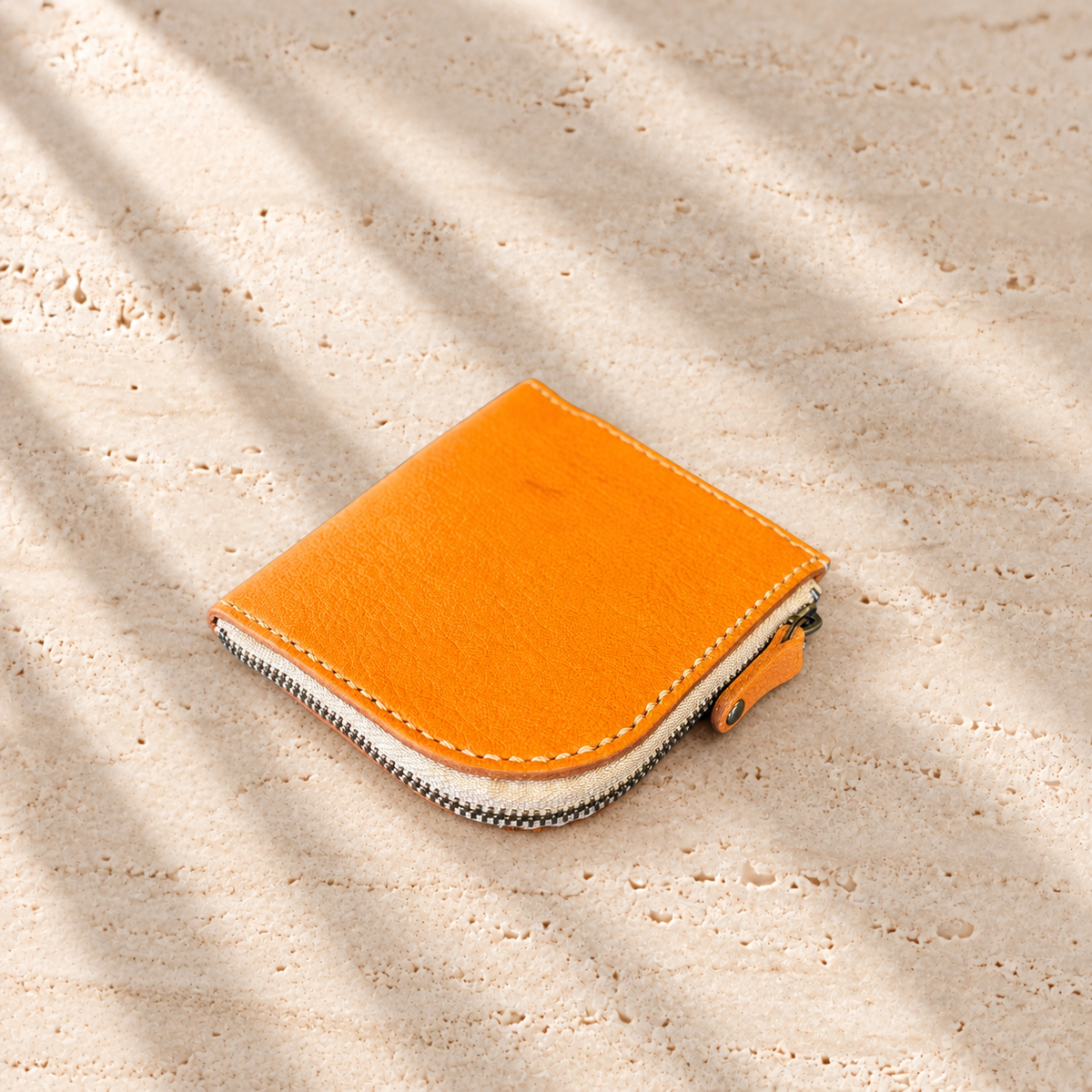 [Yakushika Deer Leather] Island Wallet / Camel