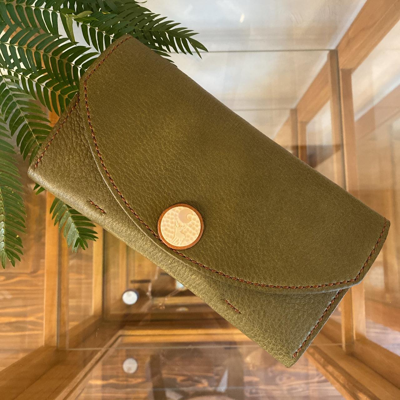 【屋久鹿革】ヤクシカと三日月のロングウォレット【受注生産】